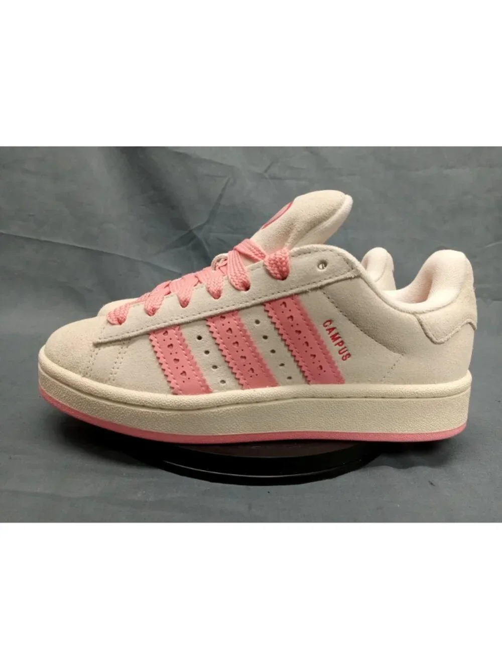Adidas Campus 00s J Sneakers Suede Valentines Day Pink Girls Size 4 NEW NO BOX! - Picture 5 of 10
